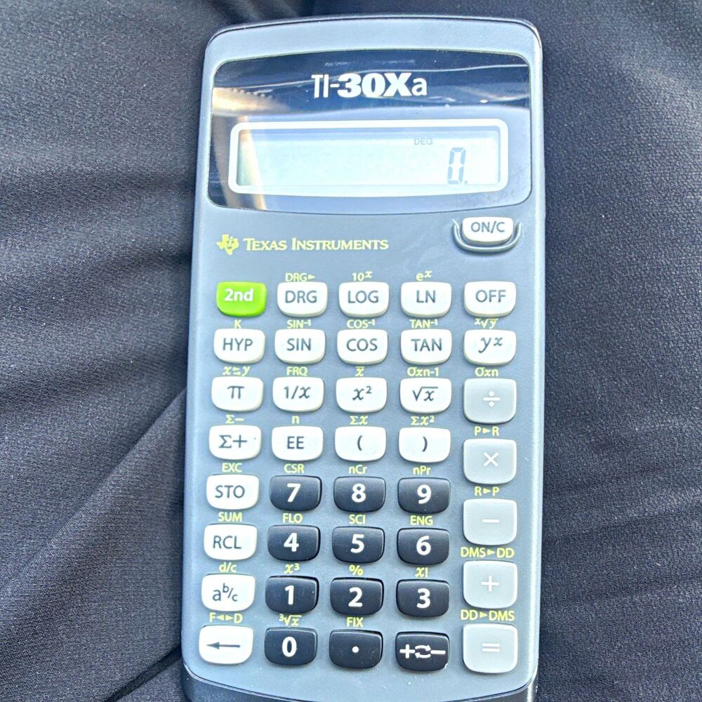 Texas Instruments TI-30Xa Scientific Calculator, LCD Display, Slide Cover